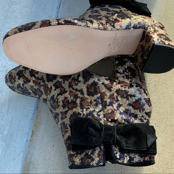 Kate Spade Leopard “Langley” Sequin Booties - Picture 10 of 10